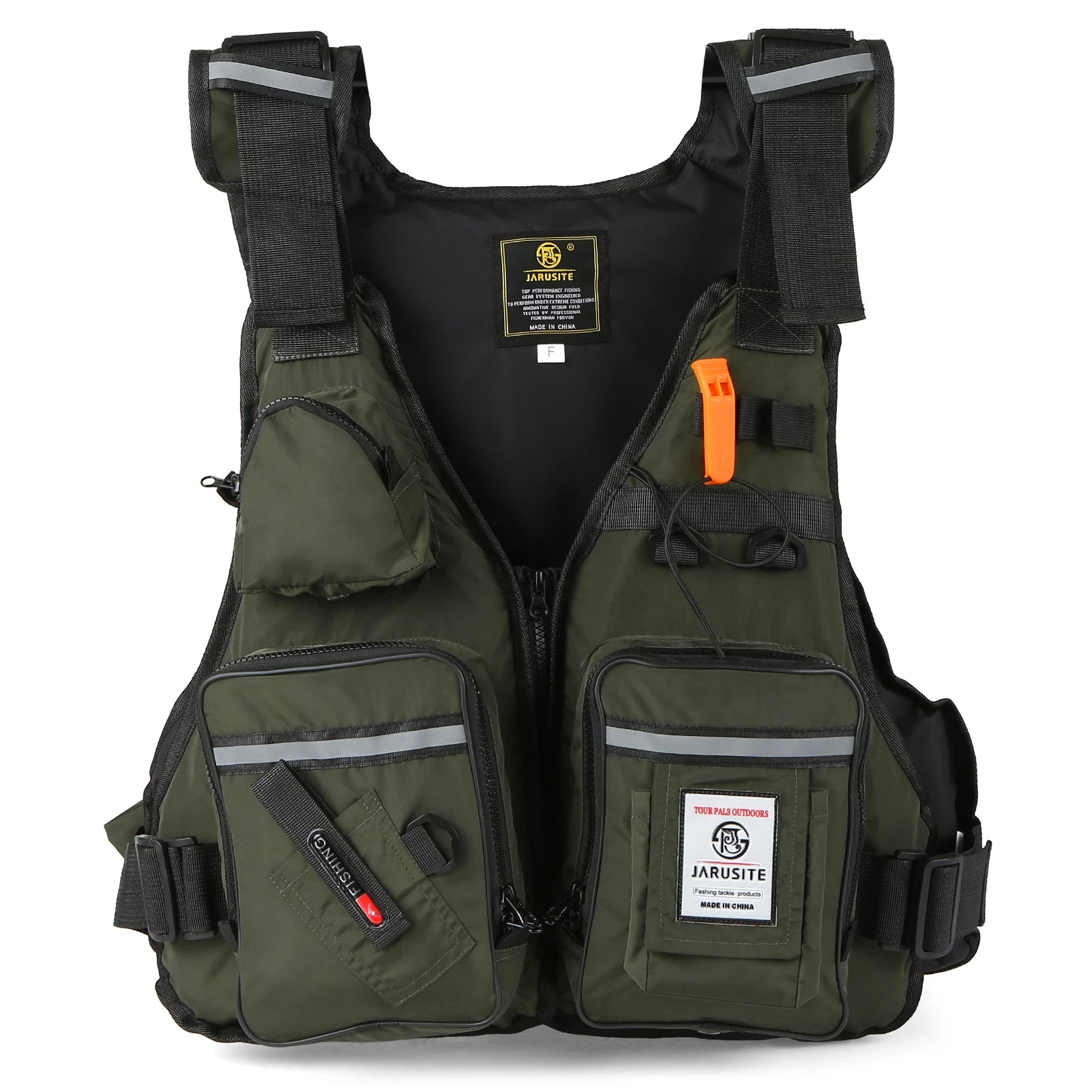 Men Professional Life Jacket Buoyancy Suit Portable Fishing Vests Multi-Pockets