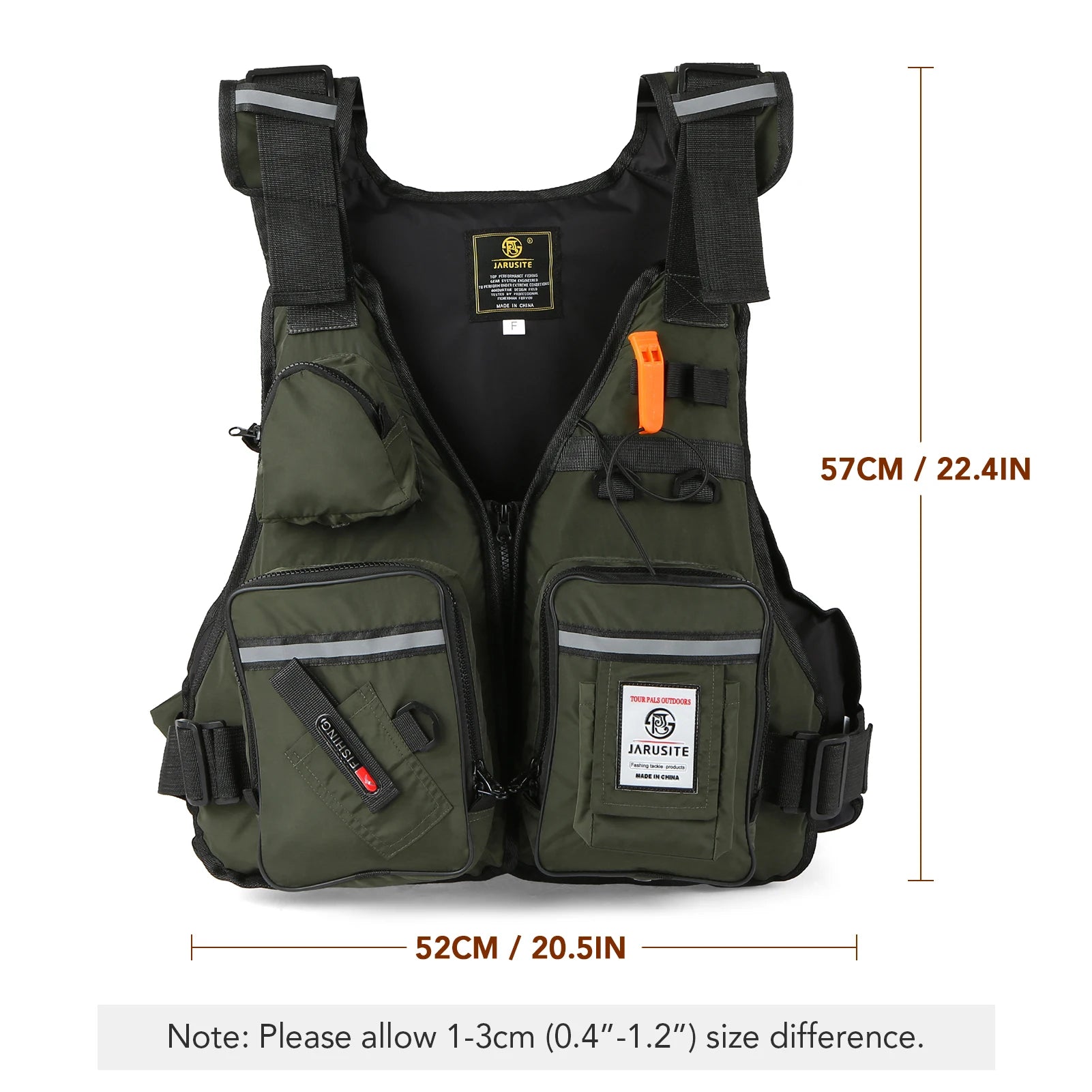 Men Professional Life Jacket Buoyancy Suit Portable Fishing Vests Multi-Pockets