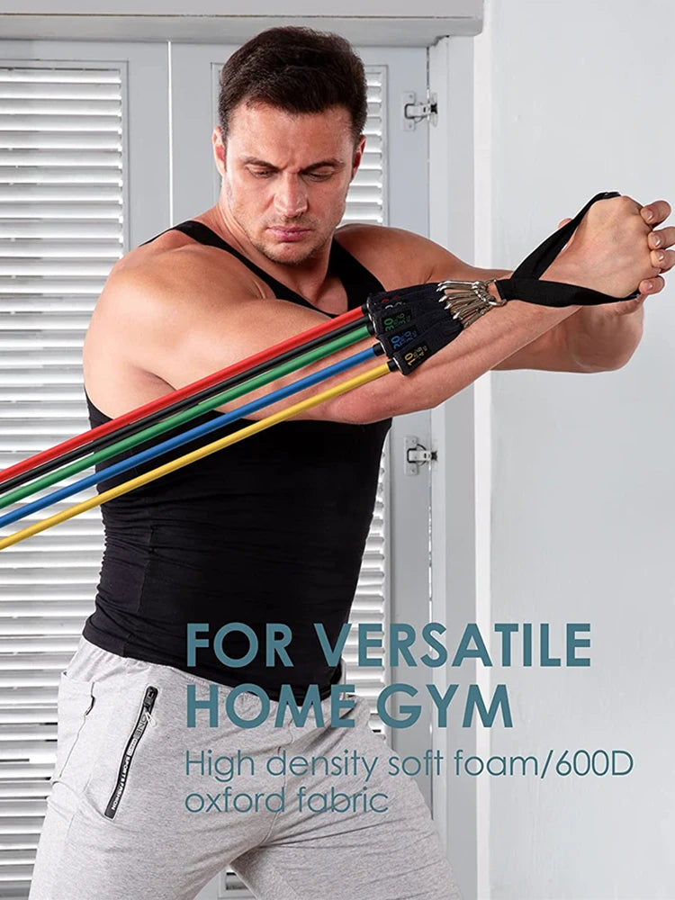 360lbs Fitness Resistance Bands Set - Elastic Tubes for Home Gym & Workout