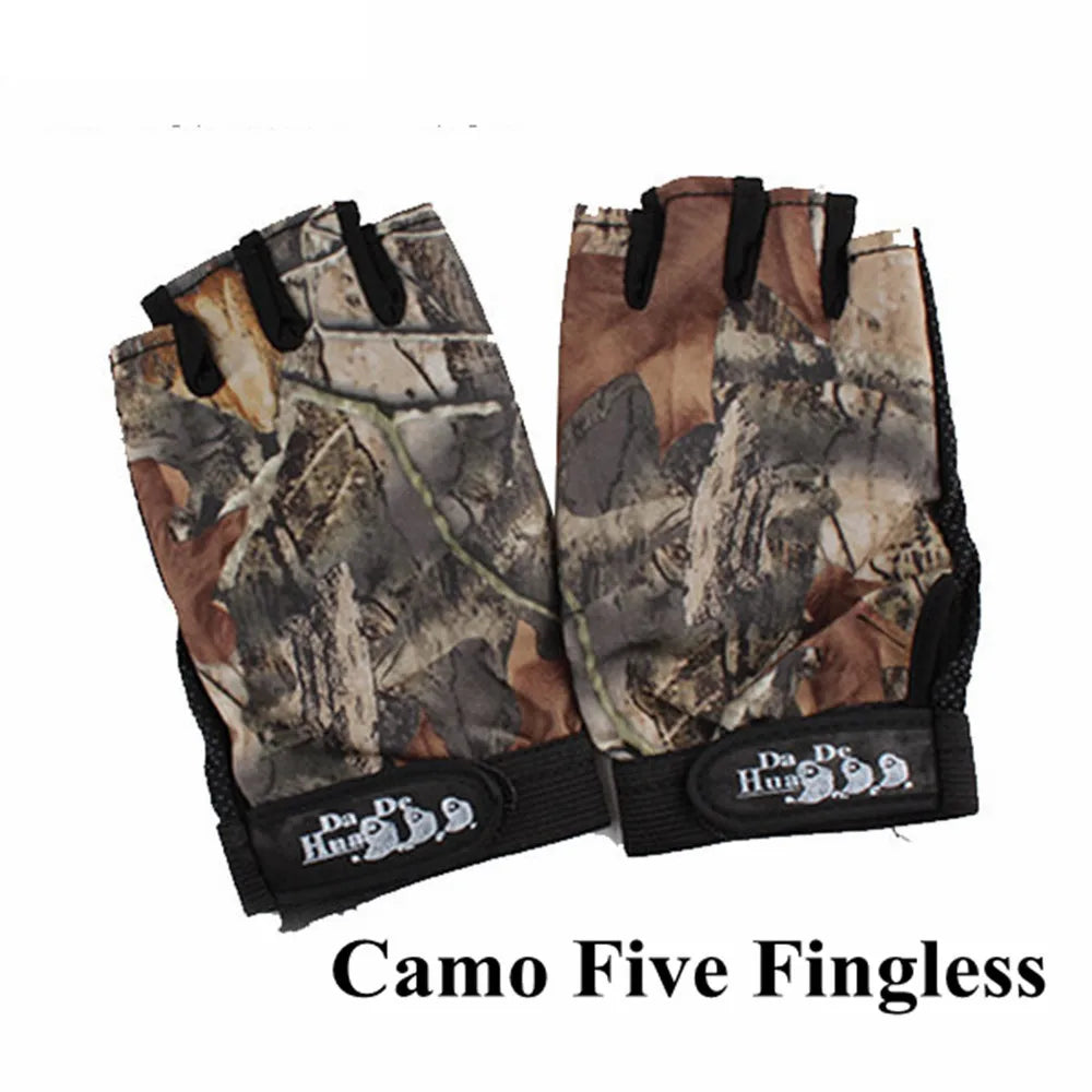 Outdoor Bionic Camouflage Hunting Fishing Gloves