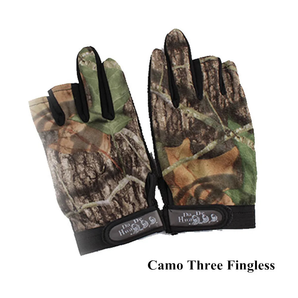 Outdoor Bionic Camouflage Hunting Fishing Gloves