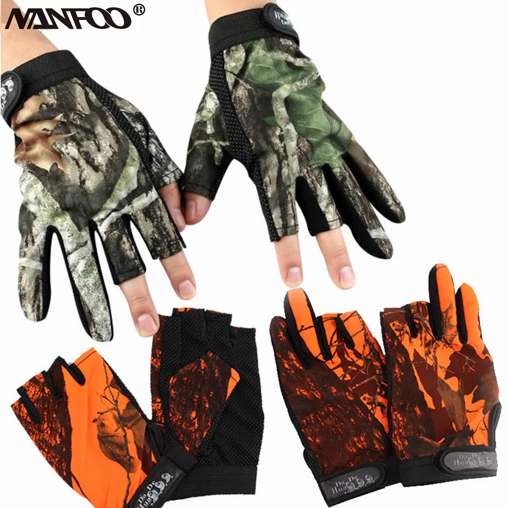 Outdoor Bionic Camouflage Hunting Fishing Gloves