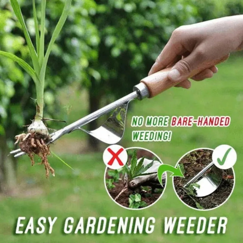 Stainless Steel Wood Handle Garden Weeder