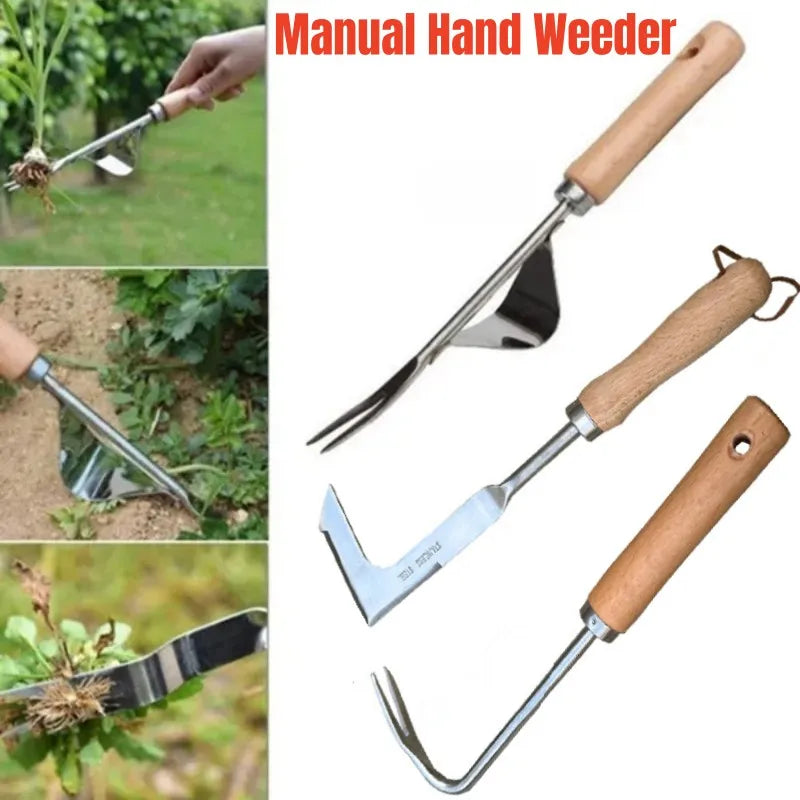 Stainless Steel Wood Handle Garden Weeder