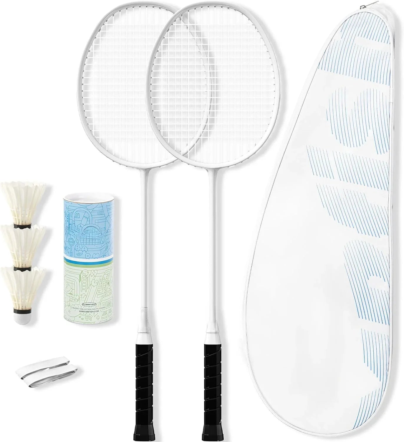 Badminton Racket Set with 2 Carbon Fiber Rackets