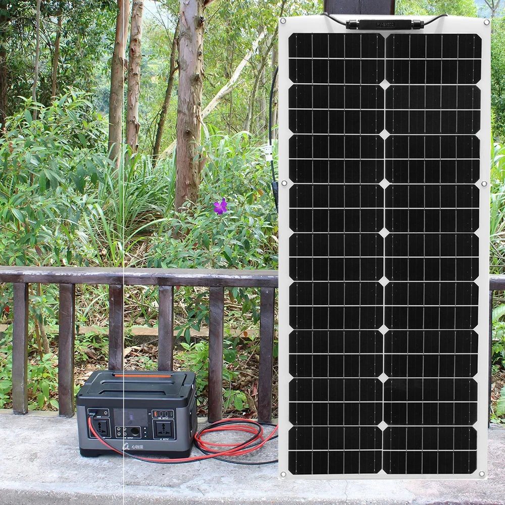 An 18V, 100W solar panel with a 12V output is a flexible and versatile photovoltaic module