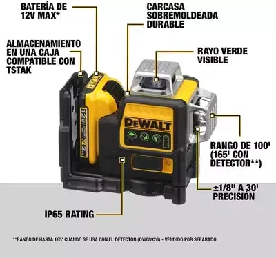 Dewalt DW089LG 3 Sides*360 Degree Vertical 12V Lithium Battery