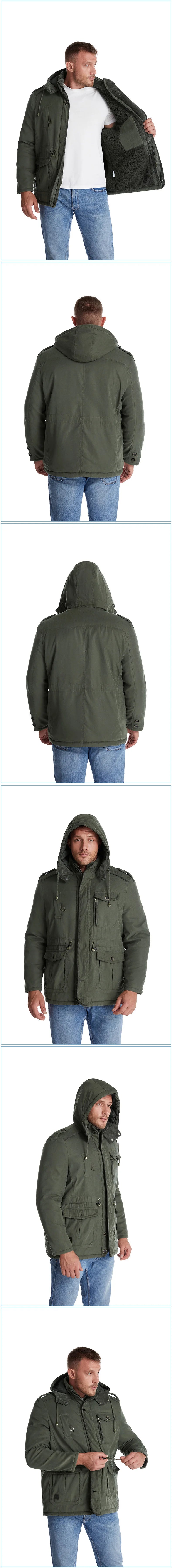 Winter Fleece Parkas Men Warm Windproof Jackets Thick Hooded