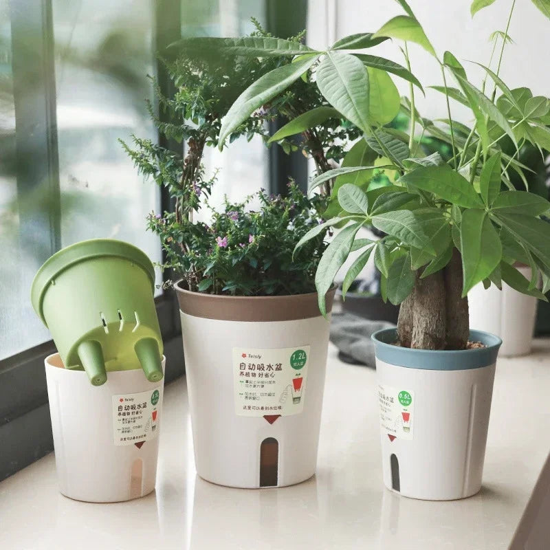 Automatic Self-Watering Plastic Flowerpot