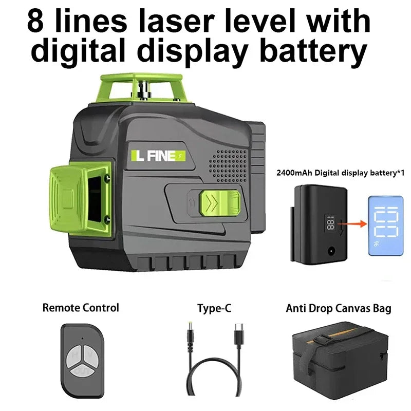 LFINE 3D/4D Laser Level (12/16 Lines) with Remote Control