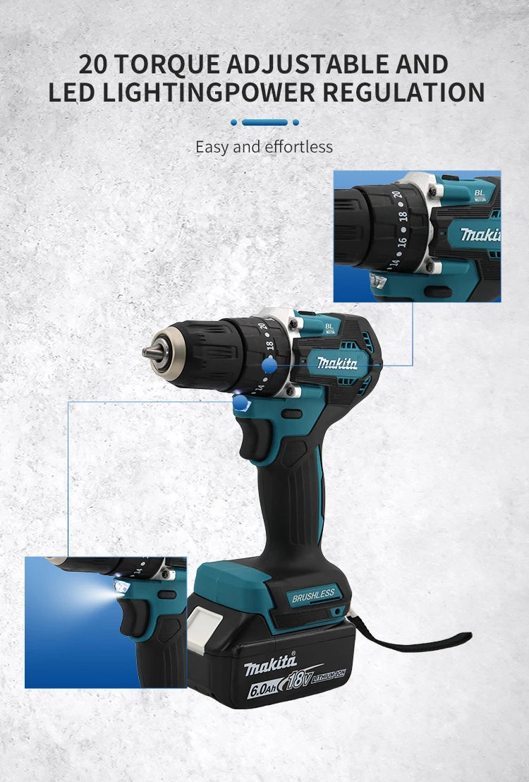 Makita DDF487 Screwdriver Cordless Percussion Drill 18V