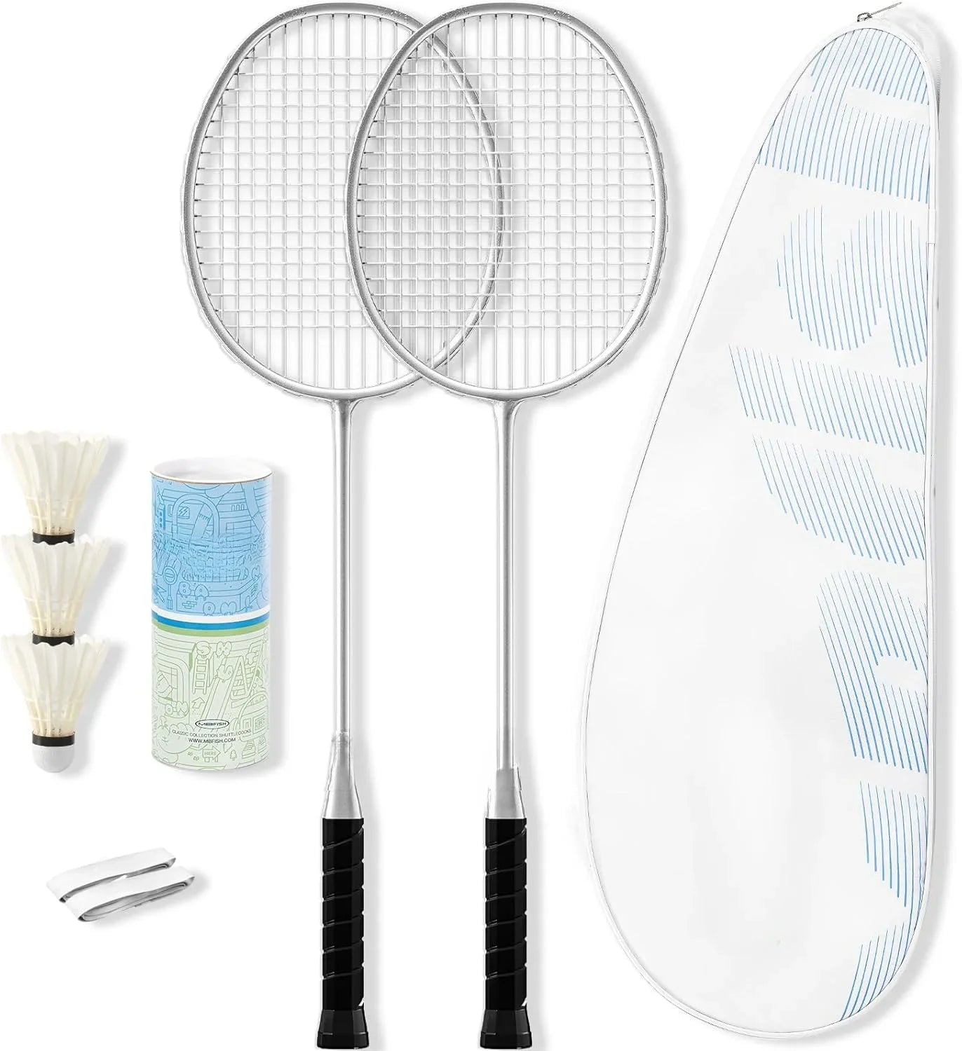 Badminton Racket Set with 2 Carbon Fiber Rackets