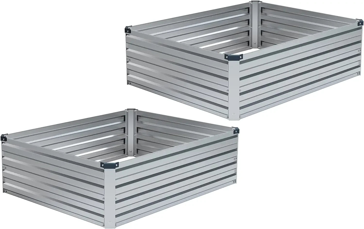 2pcs Galvanized Raised Garden Bed - Outdoor Planter Box for Vegetables