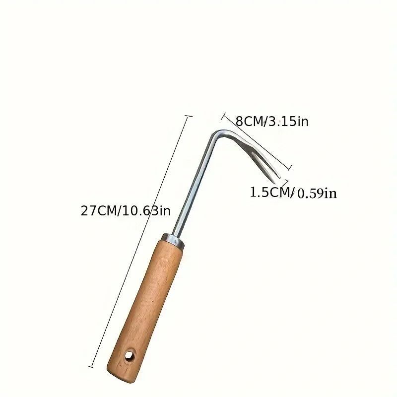 Stainless Steel Wood Handle Garden Weeder