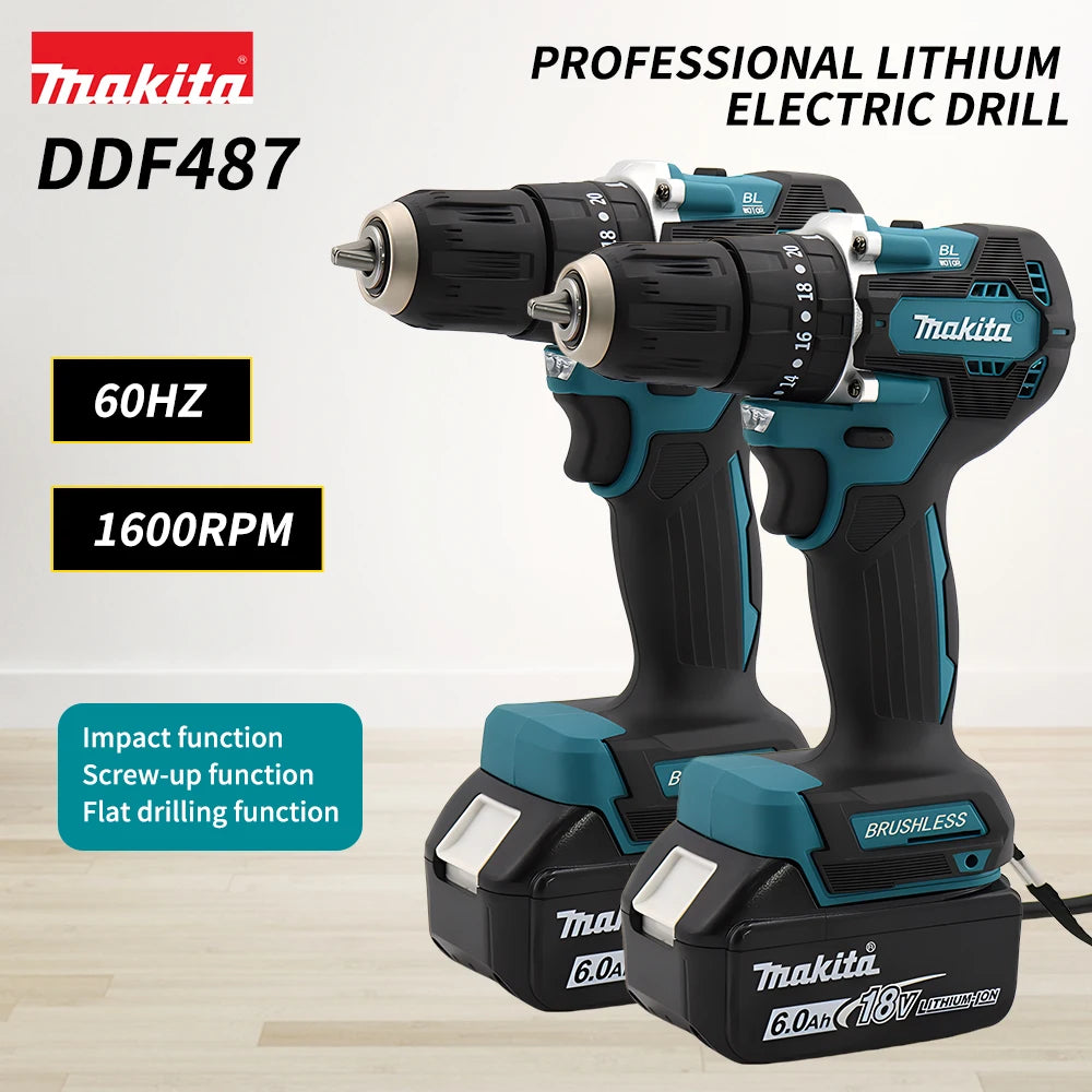 Makita DDF487 Screwdriver Cordless Percussion Drill 18V