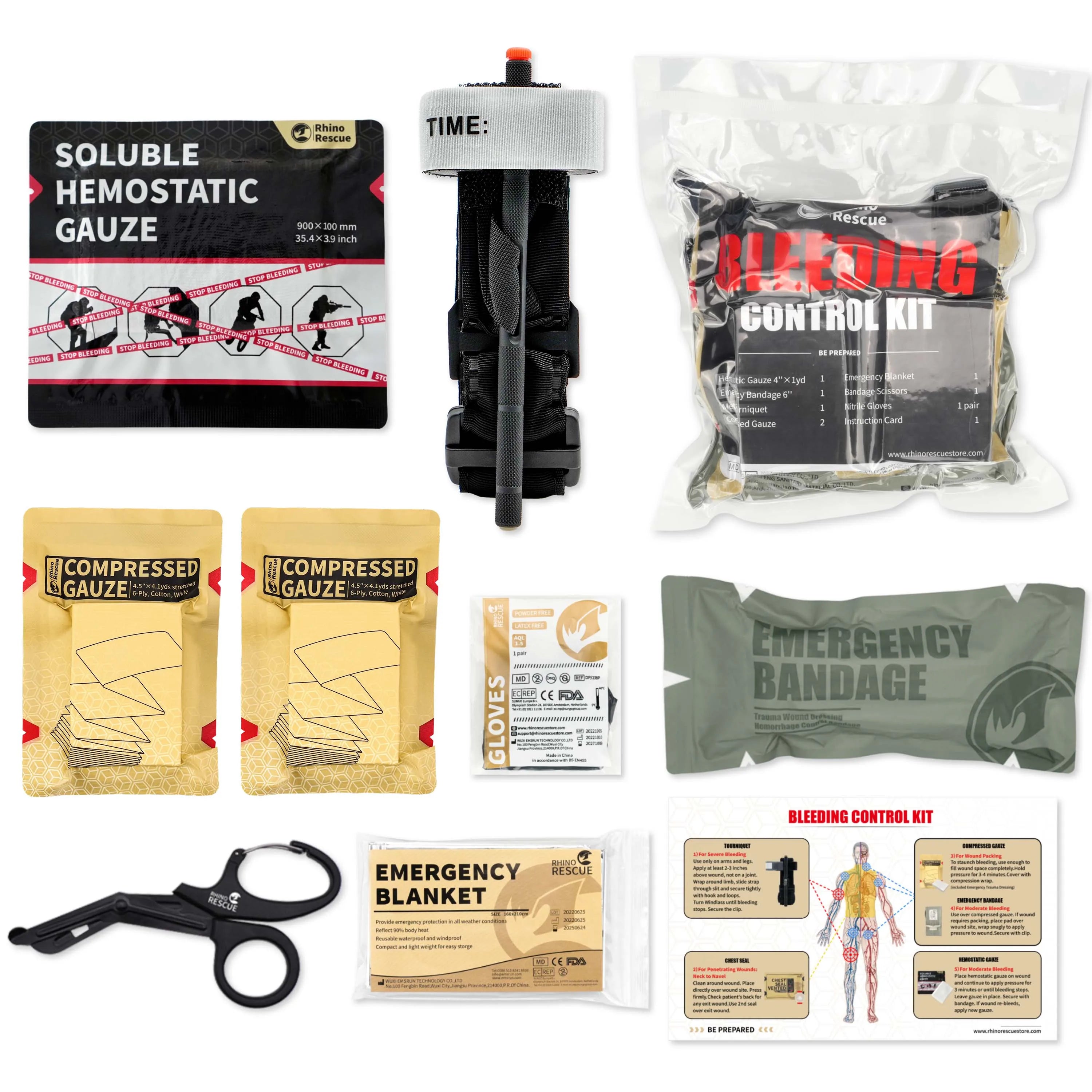 Rescue Trauma Kit Tactical for Emergency First Aid, IFAK Refill Supplies