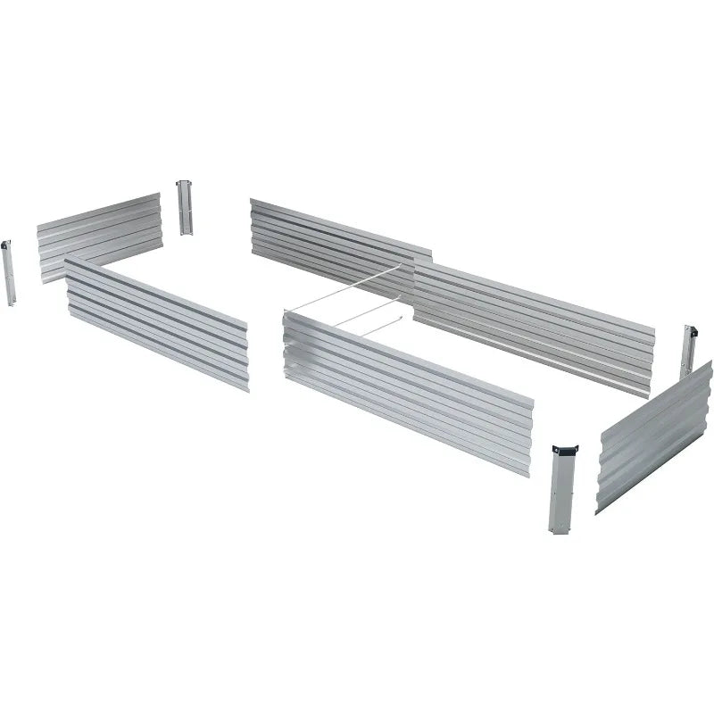 2pcs Galvanized Raised Garden Bed - Outdoor Planter Box for Vegetables