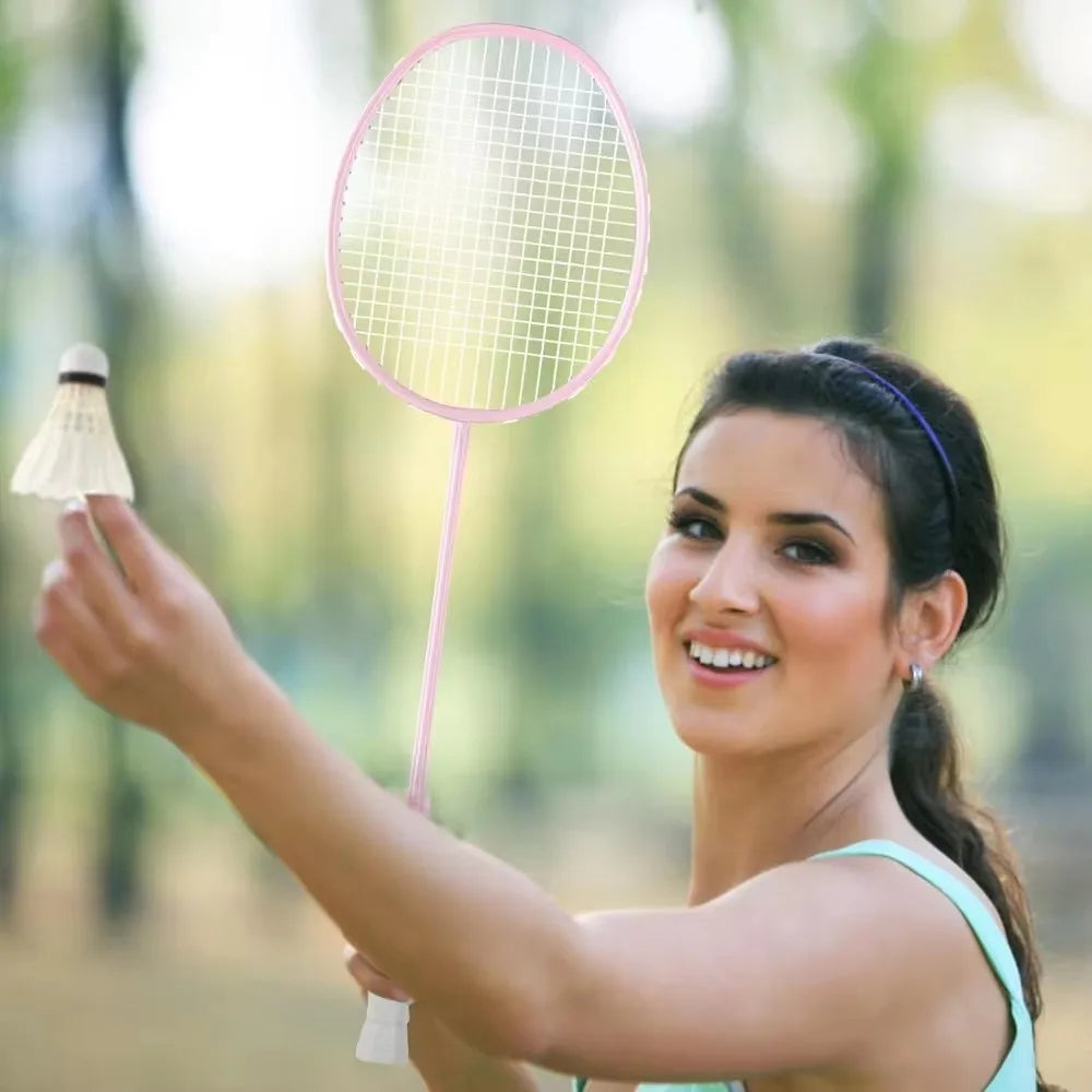 Badminton Racket Set with 2 Carbon Fiber Rackets