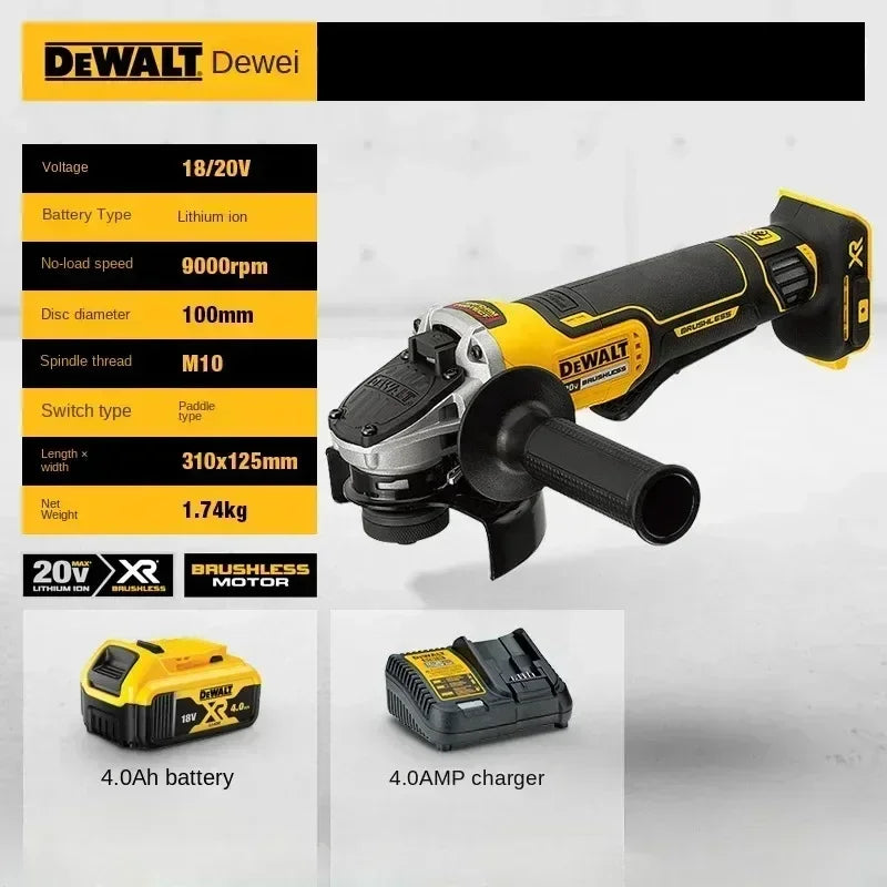 DEWALT DCG405 125mm brushless flat head angle grinder bare machine tool cutting machine 20V lithium battery