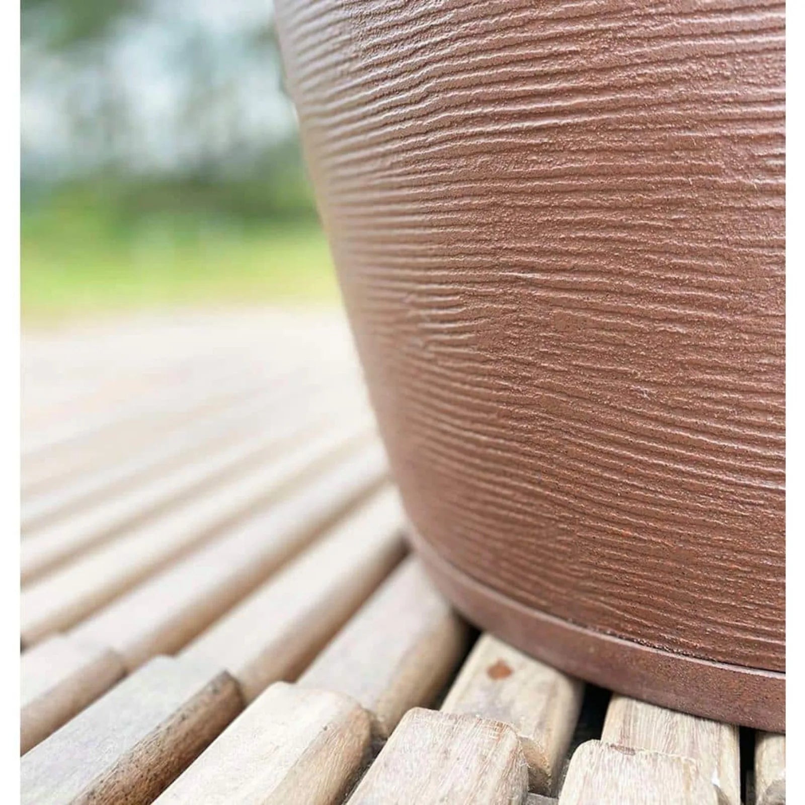 US Large Brown Stone Effect Plastic Resin Planter Bowl