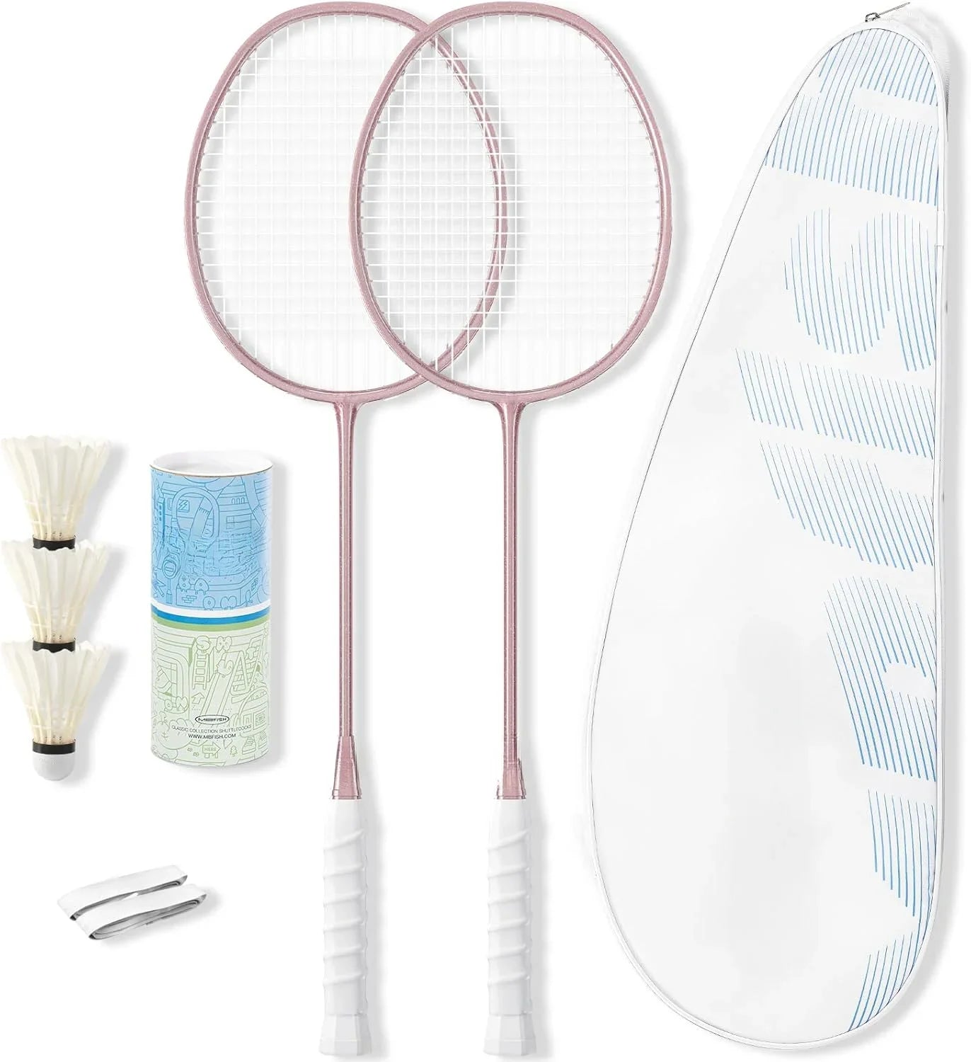 Badminton Racket Set with 2 Carbon Fiber Rackets