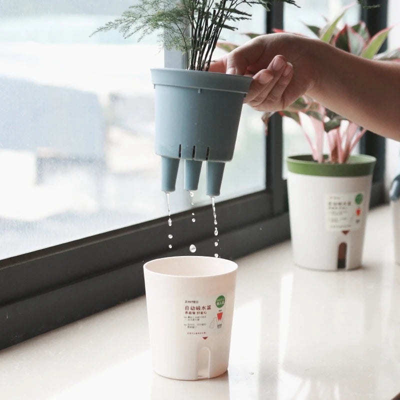 Automatic Self-Watering Plastic Flowerpot