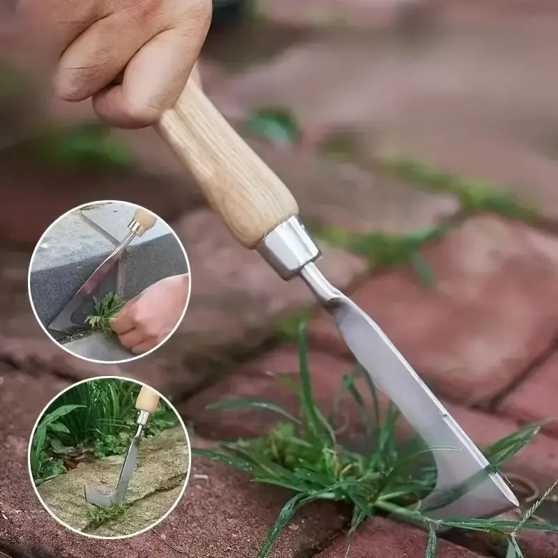 Stainless Steel Wood Handle Garden Weeder