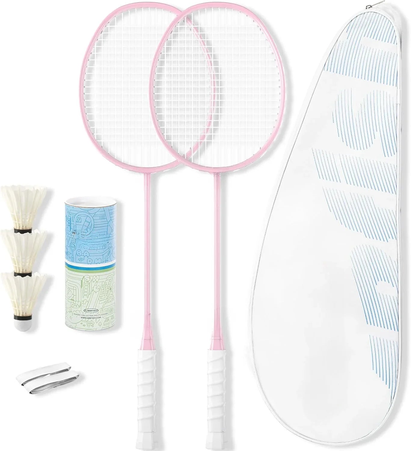 Badminton Racket Set with 2 Carbon Fiber Rackets