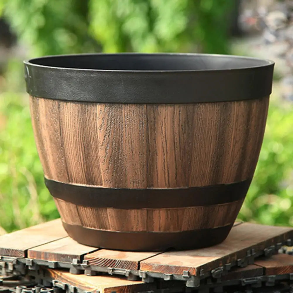 Whiskey Barrel Planter & Decor