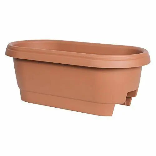 US  (#3477241-1001) Classic Oval Deck Rail Planter, Terra Cotta Clay - 24