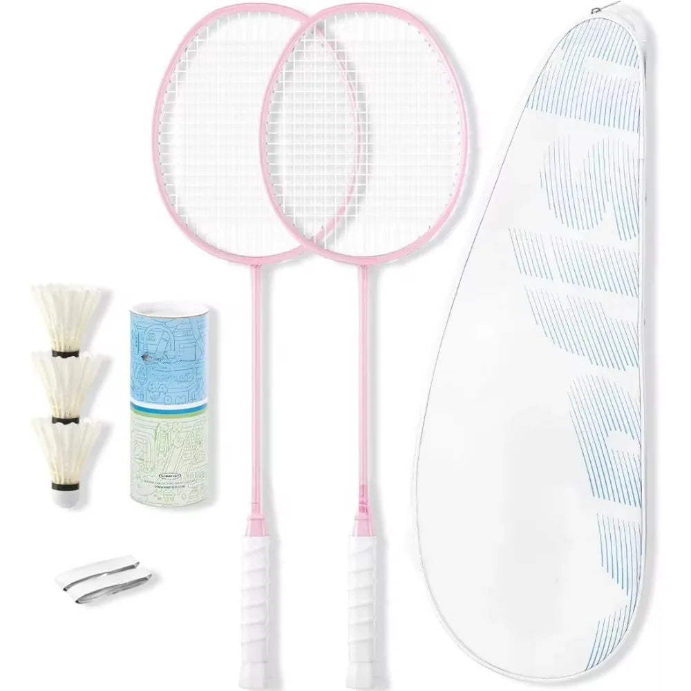 Badminton Racket Set with 2 Carbon Fiber Rackets