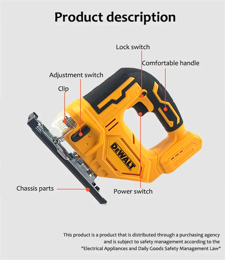 Dewalt Cordless Electric Jig Saw Portable Adjustable Woodworking Power Tool  20V Battery