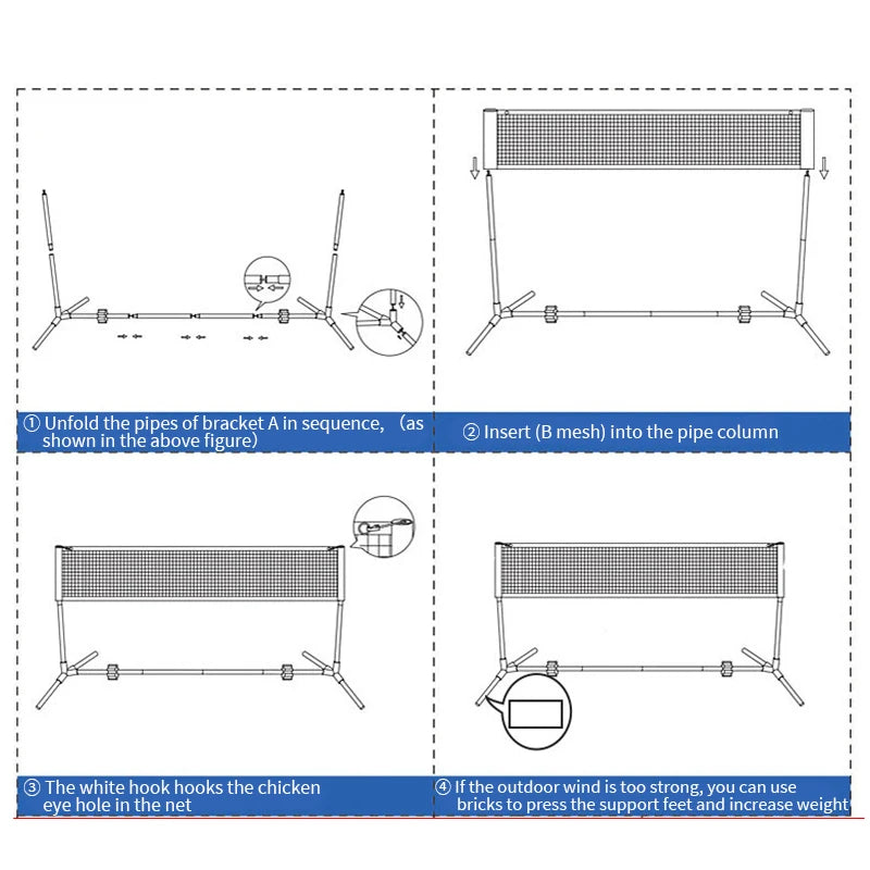 Portable standard Badminton Net