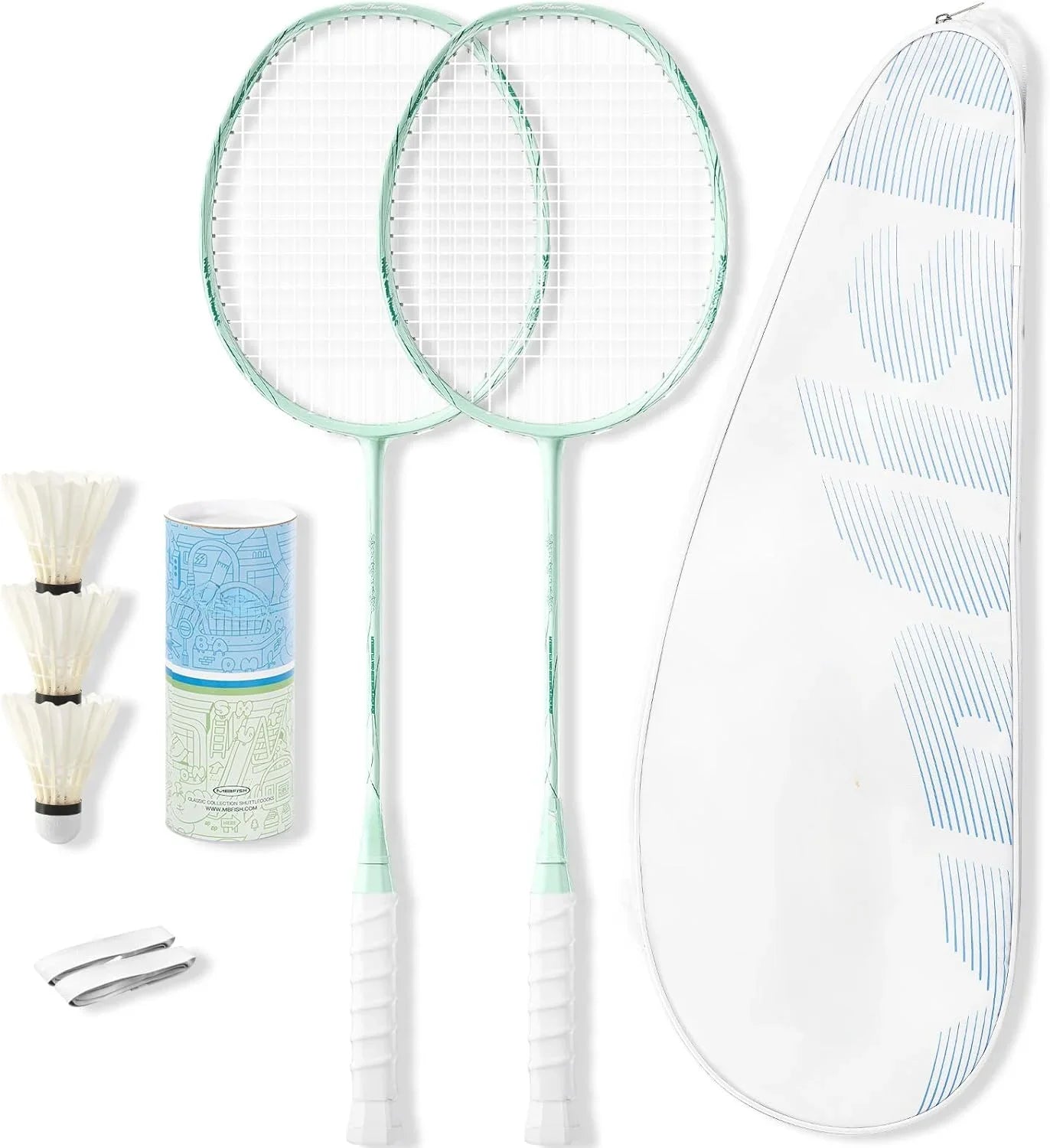 Badminton Racket Set with 2 Carbon Fiber Rackets