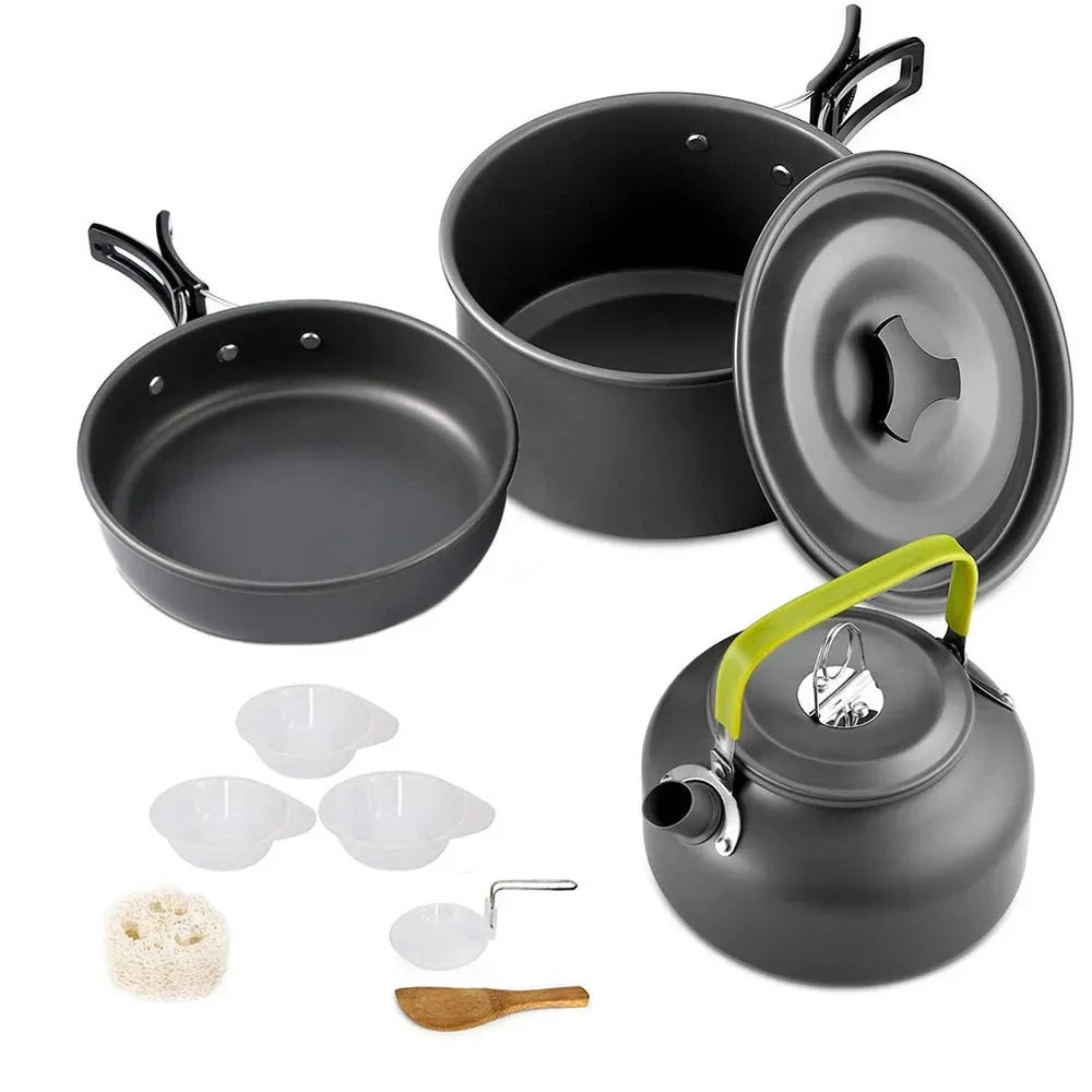 Camping Cooking set  Tableware Outdoor Picnic Set Teapot For 2-3